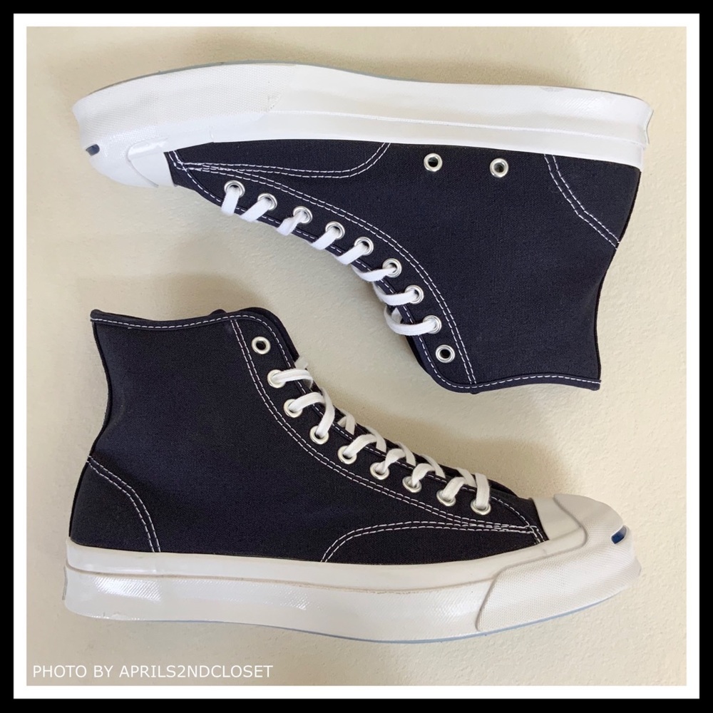 CONVERSE JACK PURCELL CHUCK TAYLOR BLACK HIGH TOPS - Picture 7 of 8